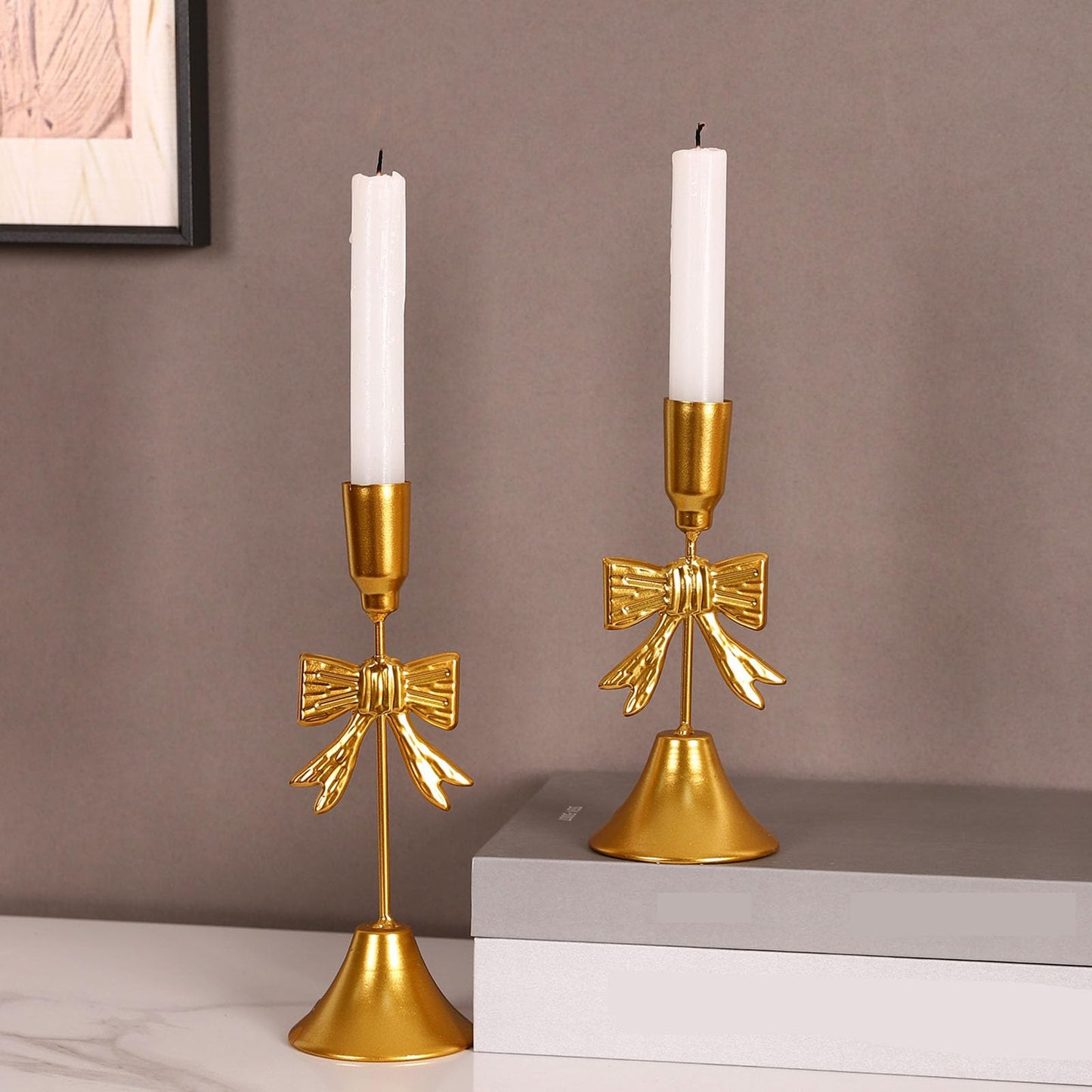 Tapered Holders Metal Iron Holders, Candlestick for Table Decoration, Holiday, Wedding, Housewarming Iron Taper