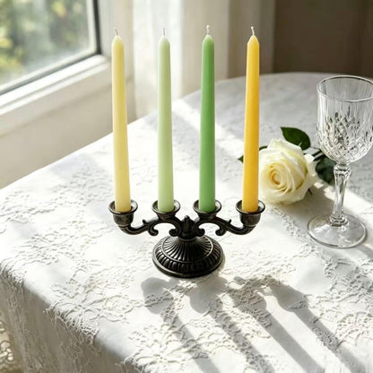 8 Pack 10 Inch Green & Yellow Smooth Taper Candle Set, 7/8 Inch Unscented Driples Candlesticks for Home Spring Decoration, 6-7 Hours Burn