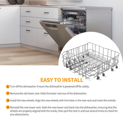 20007189 20000533 Dishwasher Lower Rack Replacement for Bosch Dishwasher Parts Lower Dishrack Rollers Thermador 300 500 800 Series Dishwasher Bottom Rack Tray Drawer Wheels SHP865ZD5N -20.9" x 21.8"