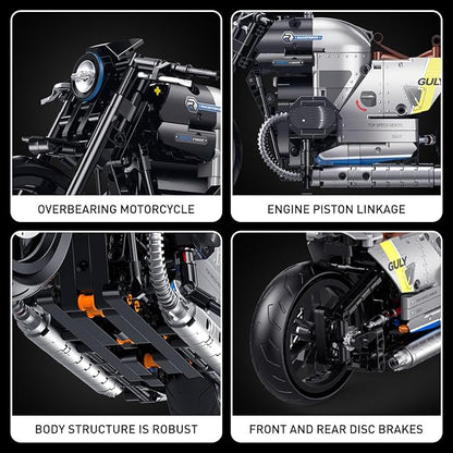HIGH GODO 1:8 Motorcycle Building Set Technic MOC Motorcycle Model Kit for Adults Collectible Cool Toys Gifts for Teens 14+ (508 PCS)