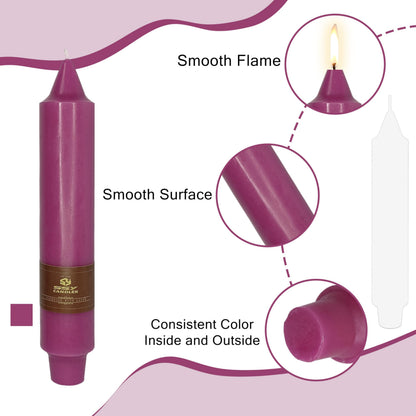 4 PCS Purple Candlesticks 7 inch Small Taper Candles Stick Candles Unscented Tapered Candlestick for Wedding Party Home Décor Candles Advent