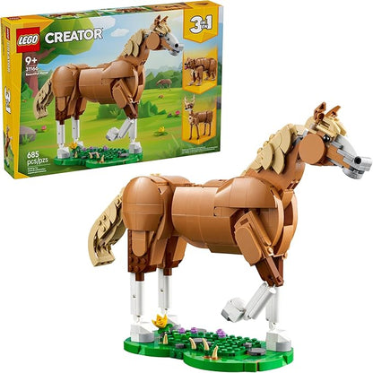 LEGO Creator 3 in 1 Beautiful Horse Building Toy for Kids - Building Blocks &amp Learning Toy for Girls &amp Boys Ages 9+ Create a Horse Bear or Deer Toy with 1 Set - Gift for Birthdays - 31166