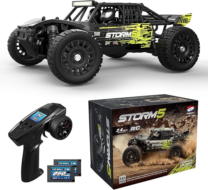 HAIBOXING 1:18 Desert Off-Road RC Truck 18856 RTR Fast 36km/h 4WD Electric Car Splash-Proof Hobby Grade for Kids Beginners and Adults Dual Batteries for Extended Outdoor Fun - Remote Control Toy