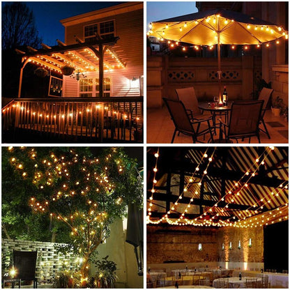 Metaku Globe String Lights Fairy Lights Battery Operated 16.4ft 50LED String Lights with Remote Waterproof Indoor Outdoor Hanging Lights Decorative Christmas Lights for Home Party Patio Garden Wedding