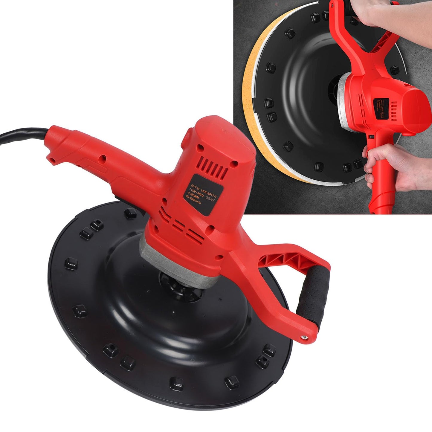 Natudeco Electric Concrete Plaster Cement Mortar Smoothing Polishing Machine Handheld Plastering Trowel 1 to 6 Speed Levels for Wall Plastering