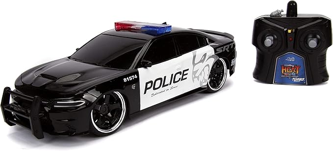 Jada Toys Hyperchargers Heat Chase Radio Control Vehicle - Twin Pack with USB Charging (2Piece) 1: 16 Scale 2015 Dodge Charger SRT Hellcat &amp 2017 Ford Gt