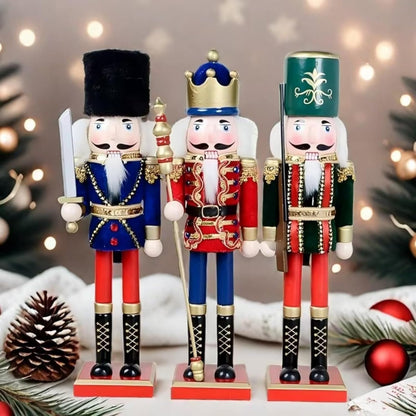 Regine Switzerland 15-Inch Hand-Painted Christmas Nutcracker Figure - Festive Wooden Decoration for Winter