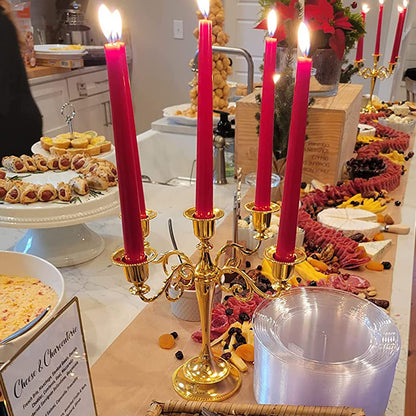 YOUEON 5 Arm Gold Candelabra, Candelabra Candle Holder, 10 Inch Tall Candlesticks Holder, Elegant Taper Candle Holder Centerpiece for Wedding, Church, Halloween, Dining, Home Decor