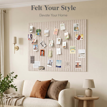 Lifewit Felt Slatted Bulletin Board, 12 Pack Self-Adhesive Panel, 48"x 36" Total Size, Cork Board Alternative, Pin Message Board with 30 Pushpins for Room and Office Decor, Home, Dorm, Pink