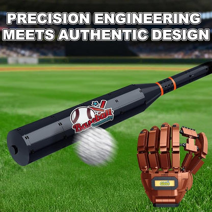 Baseball Building Kit for Adults 1021 PCS – Sports Display Model with Bat Glove Ball &amp Trophy Creative Building Toy for Men Teens &amp Fans Unique Gift Idea &amp Home Office Display Décor