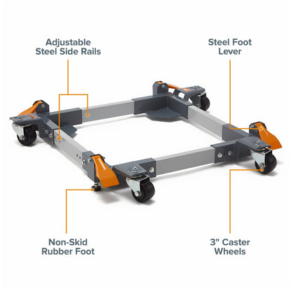 Bora Portamate Mobile Base PM-3550 Universal Tool Stand with Caster Wheels - Omni Directional Heavy Duty Mobile Tool Base for Table Saw, Power Tools - Swivel Caster Wheels 1500 lb Capacity PM-3550