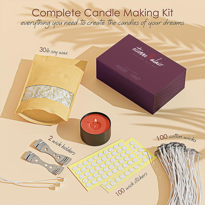 Etienne Alair Organic Soy Candle Wax for Candle Making, 30 lbs Natural Candles Making Supplies, Beeswax-Free, Paraffin-Free, Pure Soy Wax Flakes Perfect for Candles, Tealights and Melts