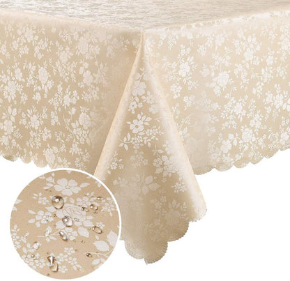 Smiry Rectangle Table Cloth, Waterproof Heavy Duty Vinyl Tablecloths, Wipeable Washable Table Cover for Kitchen and Dining Room (Beige, 54" X 78")