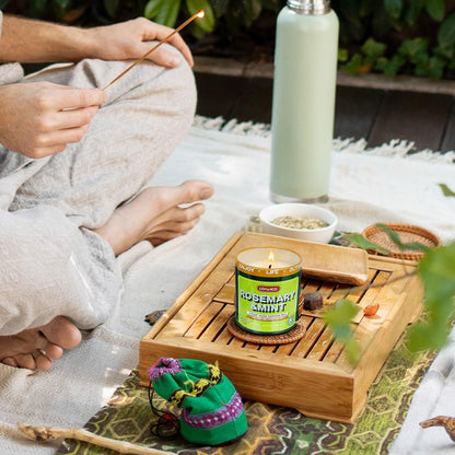 Rosemary Mint Scent Candles 9-Pack | 3oz Aromatherapy Candles | Made with Various Plant-Based Essential Oils and Soy/Beeswax Blend | 18 Hour Burn Time Indoor Outdoor Candle