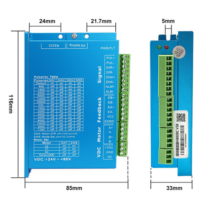 3 Axis Nema23 Stepper Motor Kit with Closed Loop Nema 23 2 Nm/285oz.in Step Motor and Steping Motors Driver 350W 24V Power Supply USB Mach3 Control Card for CNC Controller