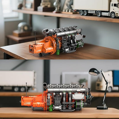 Mould King 10200 Truck Engine Model Kit That Runs 3236 PCS STEM Toy Gift for Adults 14+ Teens Engineering Toys for Display Collection