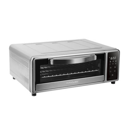 Kalorik MAXX Air Fryer Pizza Oven with Stone, Turbo-Heat Technology Up To 600F Featuring Touchscreen Controls with 6 Preset Functions Fits 12-Inch Pizzas, 1700-Watts, Stainless Steel