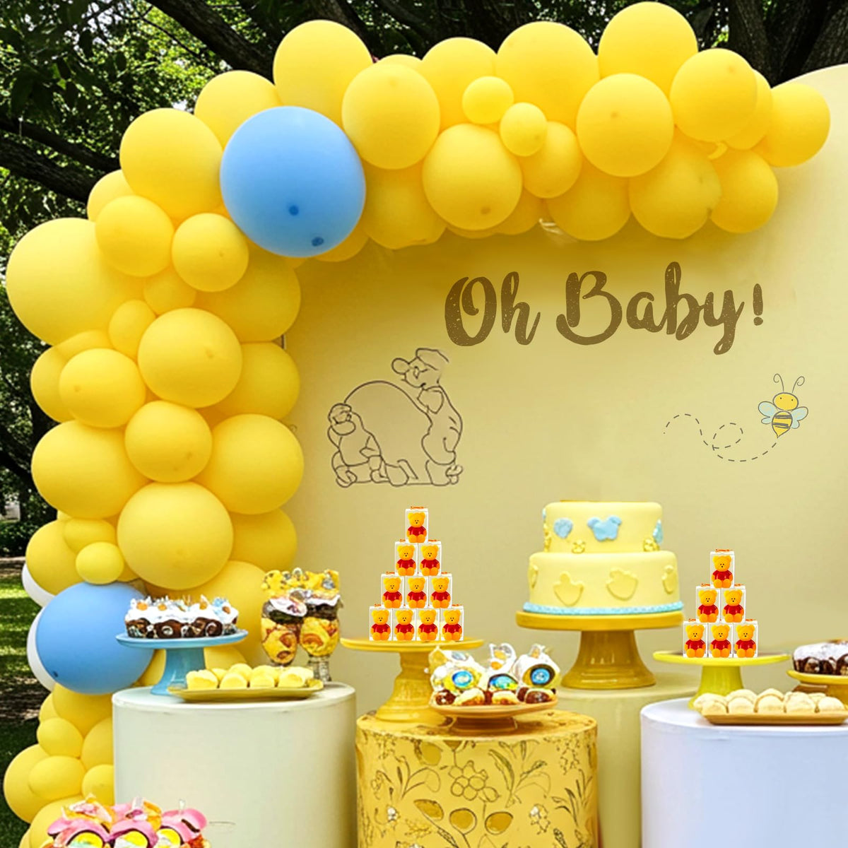 Dansib 24 Pcs Bear Baby Shower Candle Favors for Guest Bear Party Favors Baby Shower Candles Bulk for Gifts Party Decorations (Yellow)