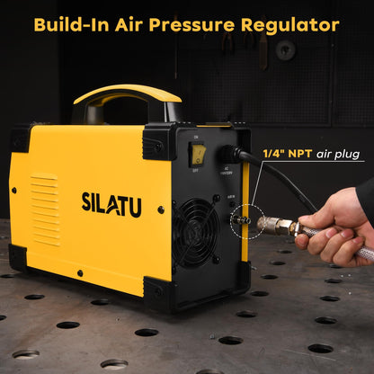 SILATU 65Amps Plasma Cutter, STC650P HF Non-Touch Pilot Arc Plasma Cutter Machine, 110/220V Dual Voltage Air Sensor Technology Large LED Display, 20mm Max Cutting thickness, PT/2T/4T for Beginners DIY
