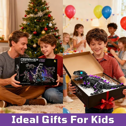 STEM 5 in1 Dinosaurs Building Kits for Kids Ages 8-14 Remote Control and App Controlled Dinosaur Figures Toy Birthday Gift for 8 9 10 11 12+ Years Old