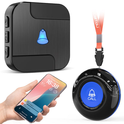 CallToU Wi-Fi Wireless Caregiver Pager Call Button for Elderly at Home, APP Emergency Alert Fall Help System for Seniors, Patients/Disabled Monitoring at Home