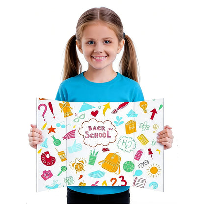 LonlyEagle Trifold Poster Board, 24" x 16", 3-Pack, White Corrugated Project Boards for Science Fairs, School Projects, Event Displays