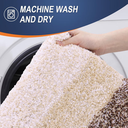 OLANLY Large Bathroom Rugs - Extra Soft Microfiber Mat 45x27 | Quick Dry & Machine Washable, Brown