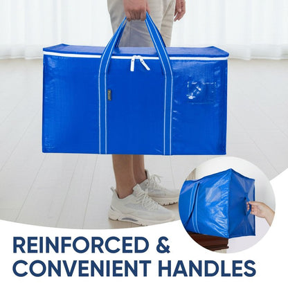 BALEINE 8-Pack Oversized Moving Bags with Reinforced Handles, Heavy-Duty Storage Tote for Clothes, Moving Supplies (Royal Blue, 8-Pack)