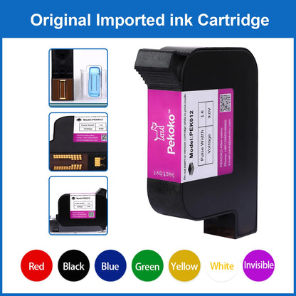 PEKOKO LB100S Intelligent Portable Hand Jet Handheld TIJ Thermal Inkjet Printer 12.7mm Online QR Bar Batch Date Number Coding Machine for Carton Box,Food Package,Drink Bottle