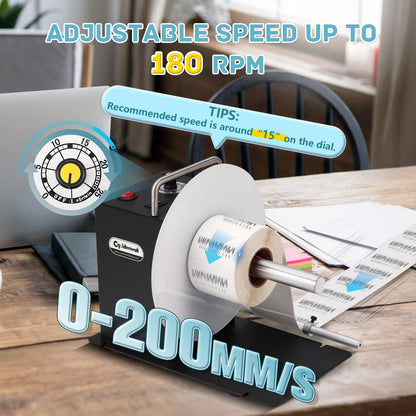 CGOLDENWALL Automatic Label Rewinder Machine, Bidirectional Rewinding, Corefree/1"/1.5"/3" Core, Max Label Diameter 7.8" Width 4.7", Speed Adjustable, Auto-sync with Printers, 100V-240V