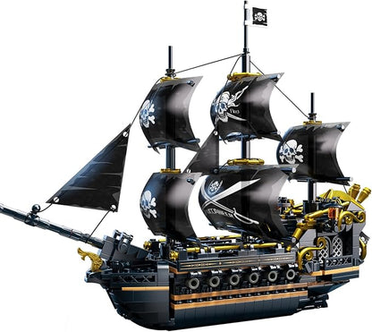 Flubecrux Pirate Ship Building Set Black Pearl Ship Model Kits for Home Office Decor Collectible Pirate Ship Sailboat Toys for Adults Boys Kids 8-12 Christmas Birthday Gift (801Pcs)