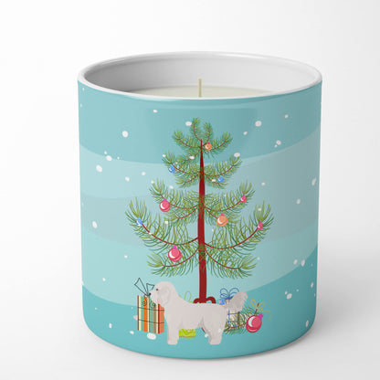 Caroline's Treasures CK3805CDL Bichpoo White Christmas Tree 10 oz Decorative Soy Candle Nature Soy Wax Essential Oil Home Decor Ideal for Bedroom Kitchen Bath Office Gift, 10 oz