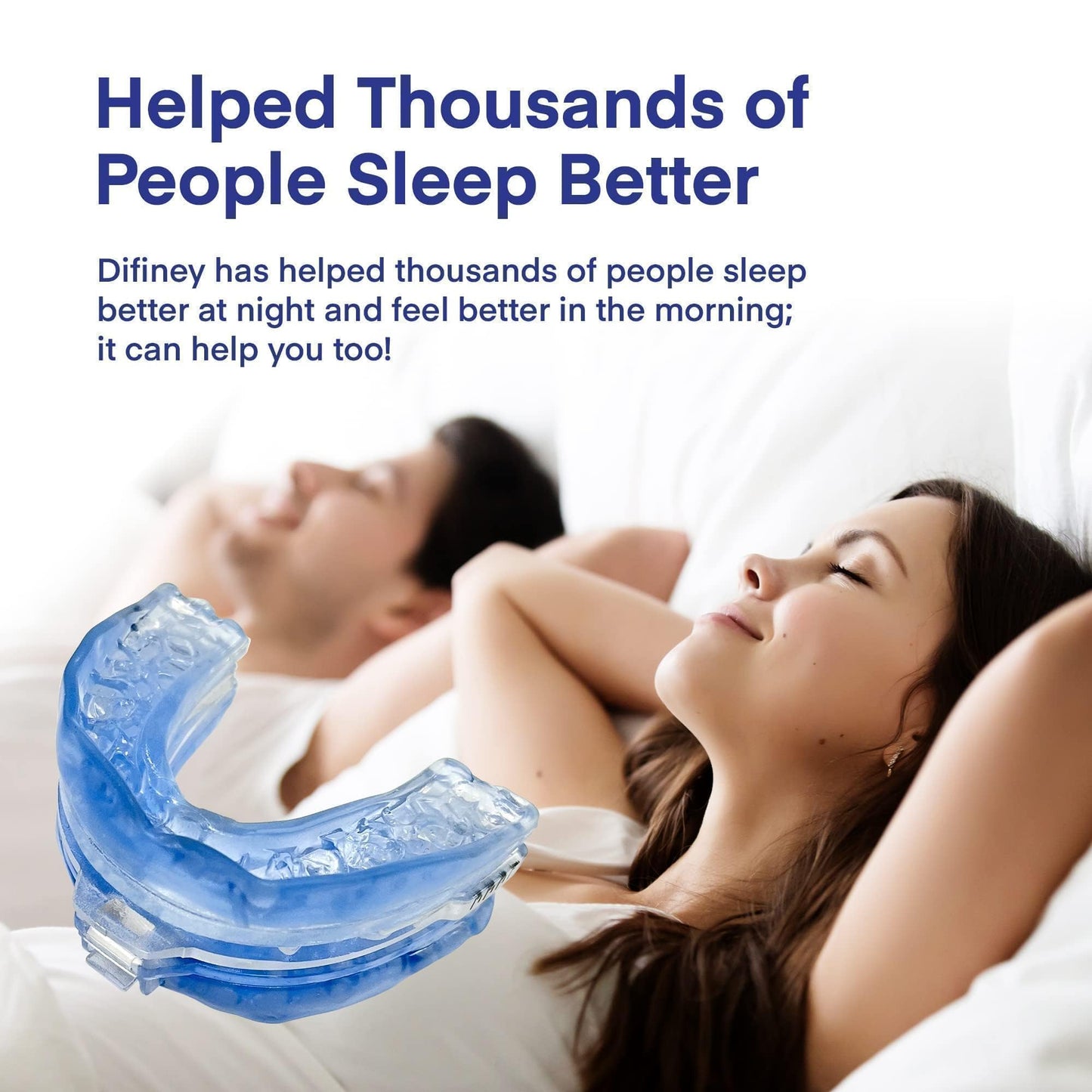Difiney Anti Snoring Device: FDA-Cleared Anti Snoring Mouthpiece Mouth Guard - Effective Anti Snore Solution for Men and Women to Reclaim Peaceful Sleep (Blue)