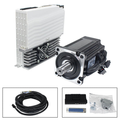 RATTMMOTOR YPMC-1000W 220V Servo Motor Kit with Servo Motor Driver, CNC Controller Kit for CNC Engraver Milling Machine/Robot (Without Brake)