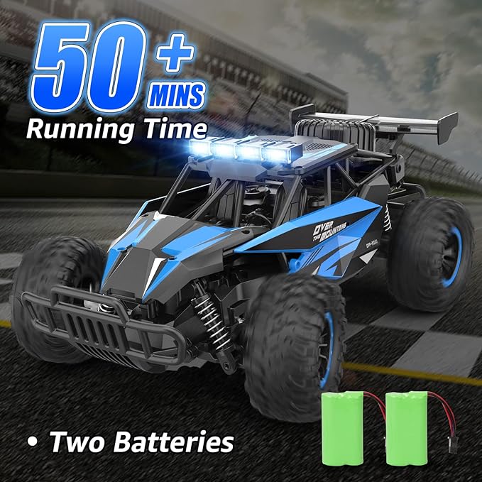 kolegend Remote Control Car 2.4GZh High Speed 20km/h RC Monster Trucks 30+min with LED Headlight and Rechargeable Battery for Boys Girls Kids