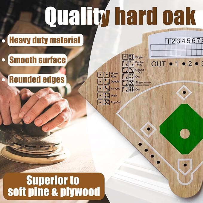 Baseball Board Game Oak Made Leisure Game for Sport Battle Table Game for Family Party Holiday