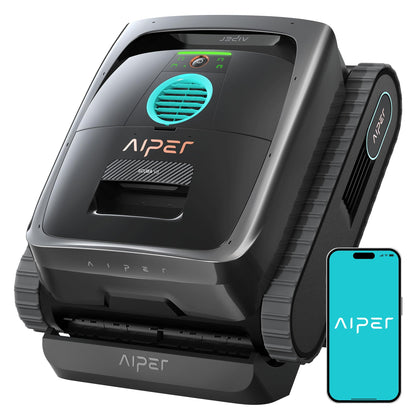 AIPER Scuba V3 AI Vision Cordless Robotic Pool Cleaner, Include Wireless Charging Dock, Smart Waterline Parking & Featherlight Design, Micromesh Multi-Layer Filtration, Grey