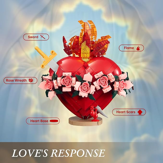 Sacred Heart of Mary Building Block Set Immaculate Sacred Heart Building Model Compatible with Lego Jesus Toy Decoration for Prayer Room Christian Easter Religious for Adults (771 PCS)