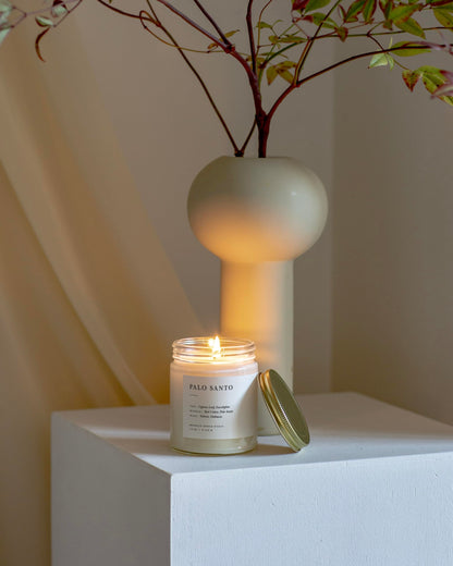 Brooklyn Candle Studio Palo Santo Jar Candle - Cedar and Eucalyptus Luxury Scented Candle, Vegan Soy Wax, Hand Poured in The USA, 50 Hour Slow Burn Time - 7.5 oz