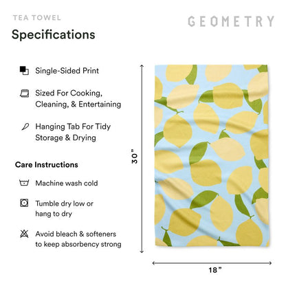 GEOMETRY Tea Towels – Spring & Summer Collection – Quick-Dry, Ultra-Absorbent, Reusable Microfiber Kitchen Towels for Drying & Cleaning - Main Squeeze - 2 Pack