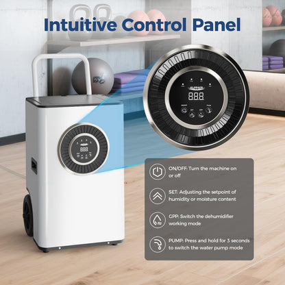 ALORAIR 170 PPD Commercial Dehumidifier with Pump & Drain Hose, LGR Tech Industrial Dehumidifiers, for Water Damage Restore, Basements, Large Space, 6 Years Limited Warranty, Sentinel Elite 80X