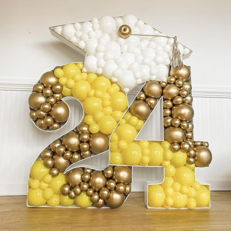 Awenztech 120pcs Metallic Gold Balloon Arch Kit, 18 12 10 5 inch Chrome Gold Latex Balloons Different Sizes Metallic Gold Balloon Garland for Graduation Engagement Wedding Birthday Party Decorations