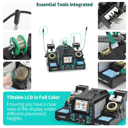 YIHUA 982D-II 2-IN-1 Digital Soldering Iron Kit, Precision Soldering Station with C210 and C245 Precision Soldering Iron, Auto Calibration, Adaptive Display, PID Temperature Control, Rapid Heating