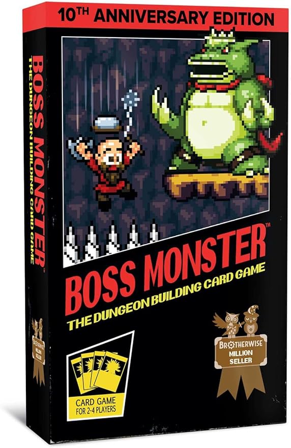 Boss Monster 10th Anniversary Edition by Brotherwise Games | 30 Min Playing Time | 2-4 Players | Ages 13+ | Building Card Game with New Rooms Bosses Spells &amp Modernized Rules