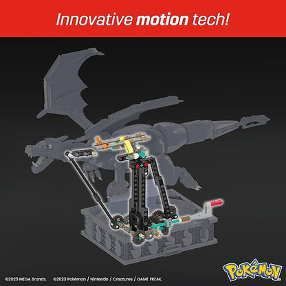 MEGA Pokémon Building Toys Set Motion Charizard with 1664 Pieces and Wing Movement for Adult Collectors