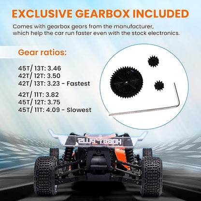 HOBBYPLUS Speck B 1/24 2WD Mini RC Car - RTR RC Buggy Fast Mini Racing Buggy Brushless Ready with Oil-Filled Shocks – Fun Indoor Remote Control Car Racing Vehicles for Adults (Vintage Creme)