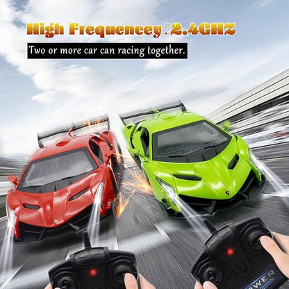 QUN XING Remote Control RC CAR Racing Cars Lambo Officially Licensed 1:24 Toy RC Cars Model Vehicle for Boys 5678 Years Old Green