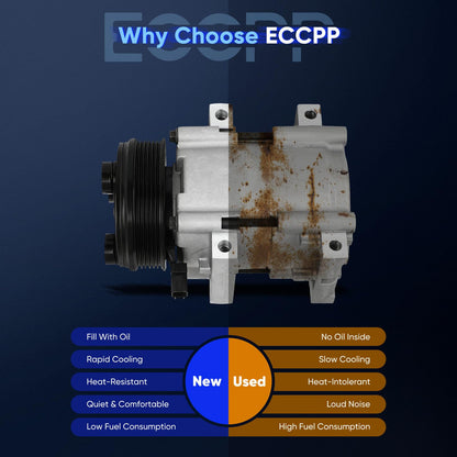 ECCPP AC Compressor Fit for Ford Mustang 4.0L 2007-2010 AC Compressor with Clutch