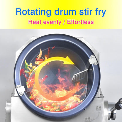 Koalalko Commercial Automatic Cooker with water spray,Automatic 360° Stir Fry Cooker,Automatic Cooking Machine,Drum Type Stir Frying Machine,Auto Cooking Wok Fried Machine (Natural Gas, Countertop)