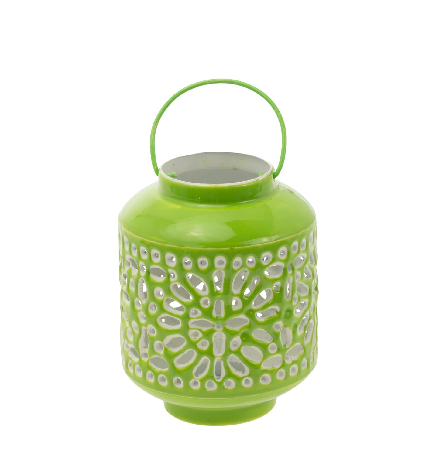 Boston International Lantern/Candle Holder Decorative Metal Outdoor Lanterns | Home Tabletops Mantels Patios: Small, Lime Green
